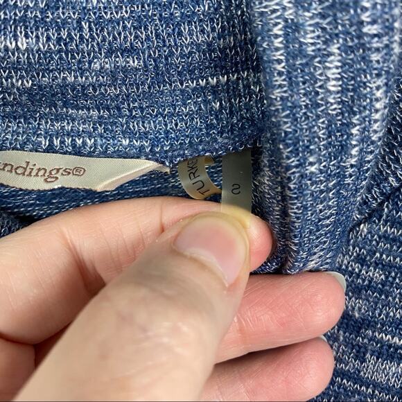 Soft Surroundings Blue Space Dye Long Sleeve Hi-Lo Sweater Dress Sz.S - Picture 5 of 14